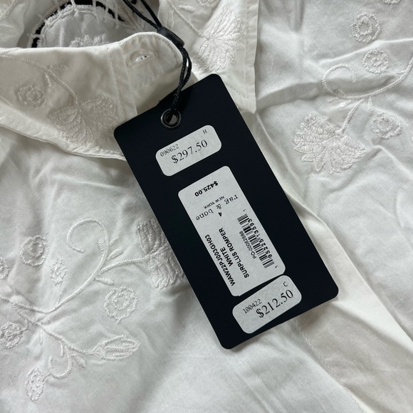 rag & bone White Embroidered Button-Up Romper - Picture 16 of 16